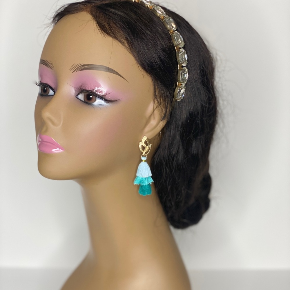 Handmade Tassel Stud Top Earrings